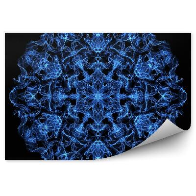 Fototapeta Mandala modré plamene na čiernom pozadí
