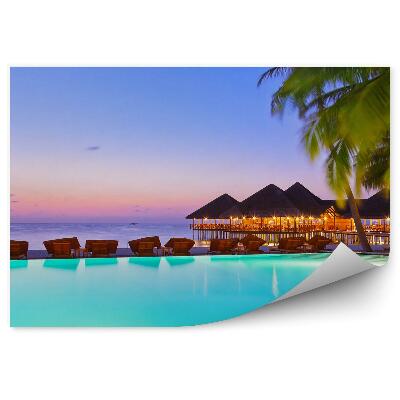 Fototapeta Bazénová Kaviareň Tropický Ostrov Maledivy