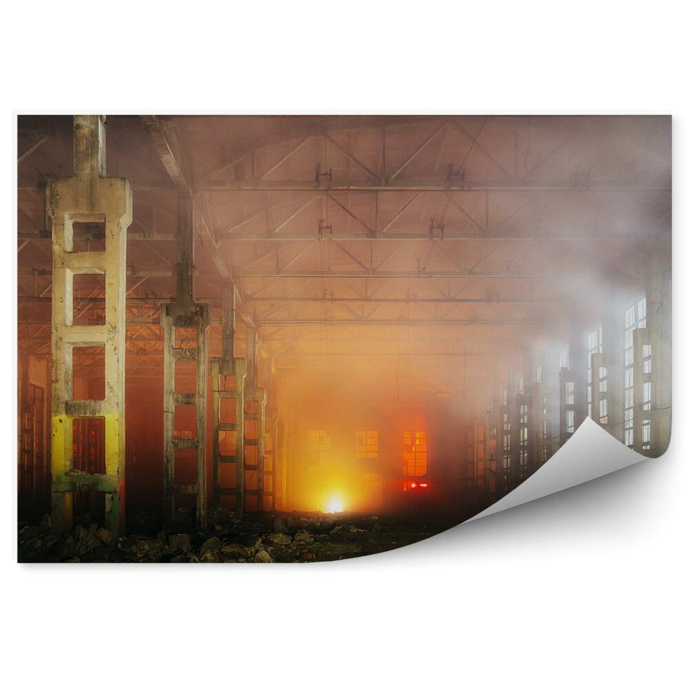 Fototapeta Tovarna ogenj dim svetlobe