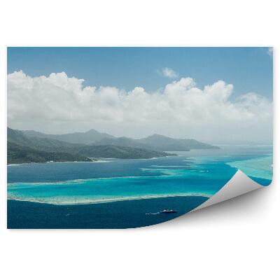 Fototapeta Lagúna zelené ostrovy koralový útes loď