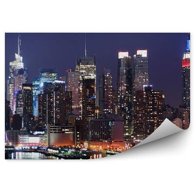 Fototapeta Mrakodrapy Manhattan rieka Hudson New York nočné svetlá