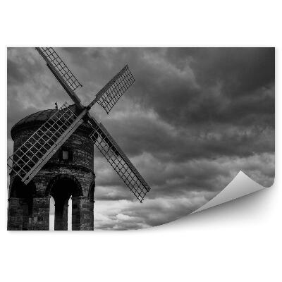 Fototapeta na stenu Sépiový Veterný Mlyn Mraky Obloha Príroda