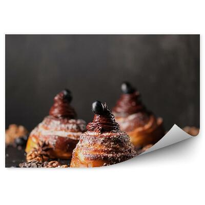 Fototapeta na stenu Čokoláda čučoriedky čierne pozadie