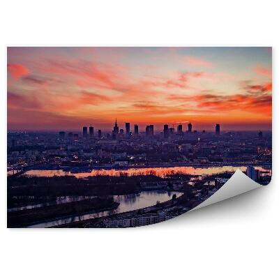 Fototapeta Budovy rieka západ slnka Varšava