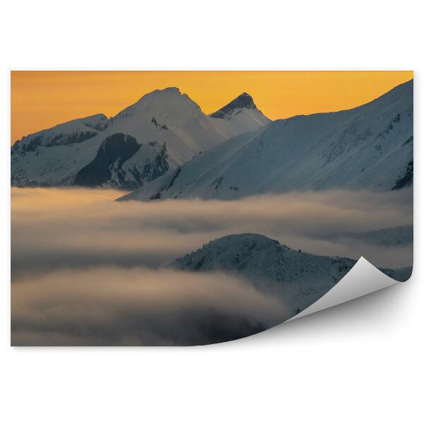 Fototapeta Vysoké Tatry Zimný Sneh Západ Slnka Hmla