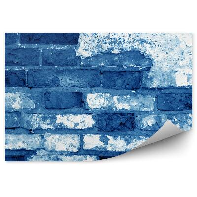 Fototapeta na stenu Námornícka modrá starnúca stena s bielymi prvkami