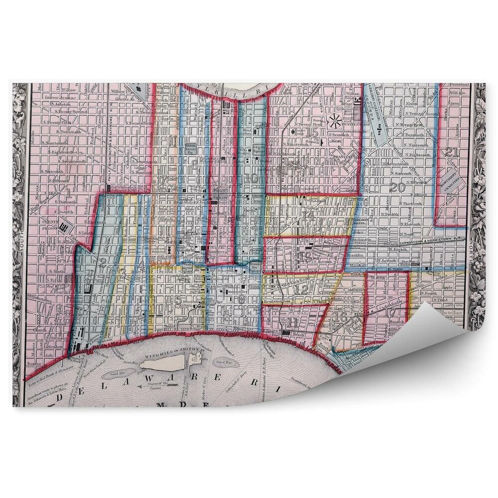 Fototapeta na stenu Stará mapa Filadelfie