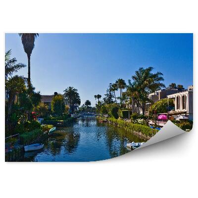 Fototapeta Staré kanály benátky kalifornia palmy lode mosty