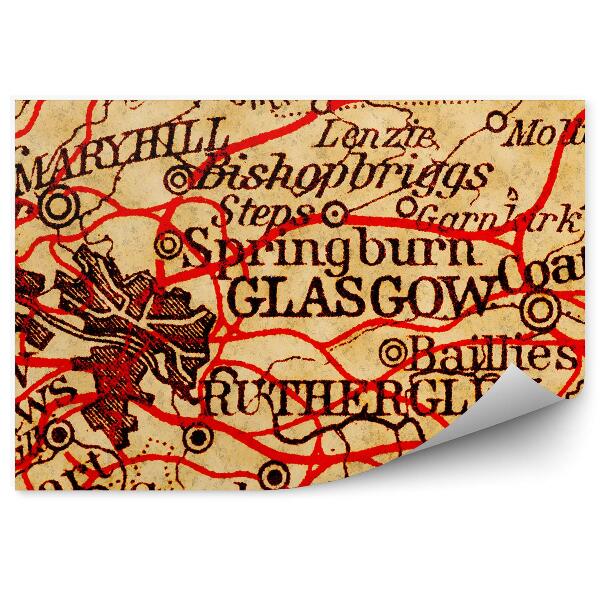 Fototapeta na stenu Stará mapa Glasgowa