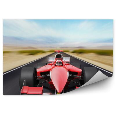 Fototapeta Avtomobil formule 1 rdeča cesta zeleno nebo hitrost