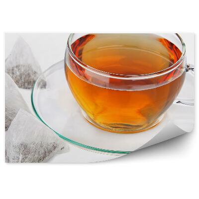 Fototapeta Čajová šálka čajové vrecúška biele pozadie