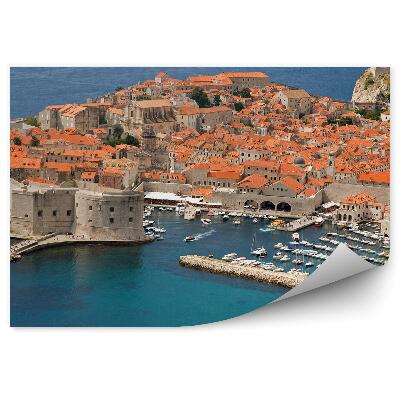 Fototapeta Steny Dubrovnik Domy Lode Modrá Voda