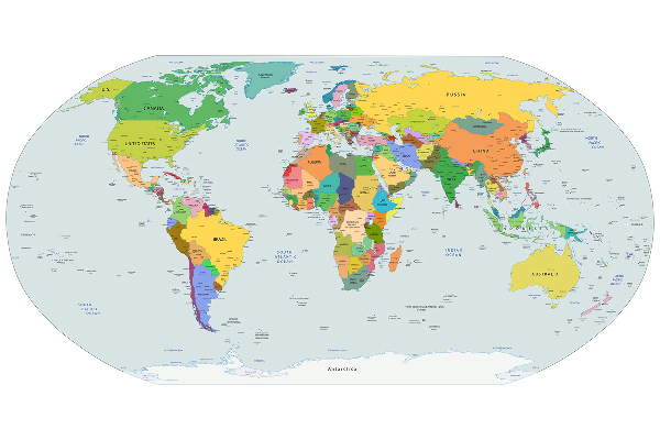 Fototapeta Politická mapa sveta