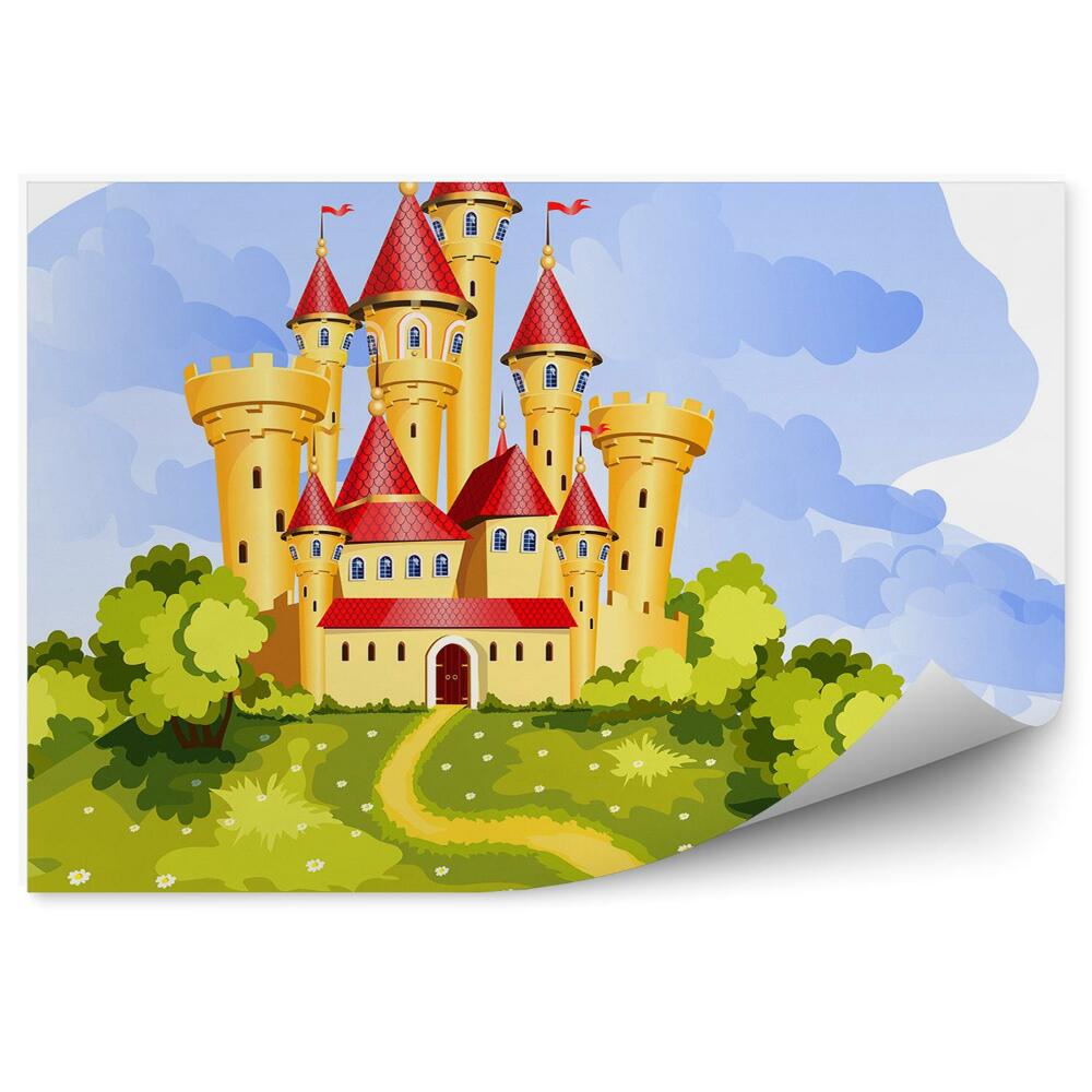 Fototapeta do detskej izby Grafická princezná hradná cesta