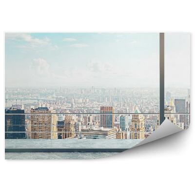 Fototapeta na stenu Krajina pohľad na mesto z okna