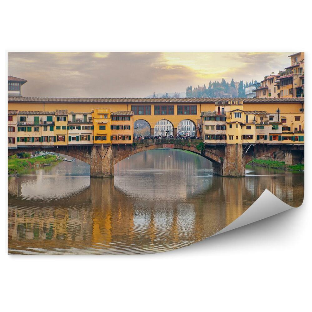 Fototapeta na stenu Most zlatníkov rieka budovy západ slnka Florencia