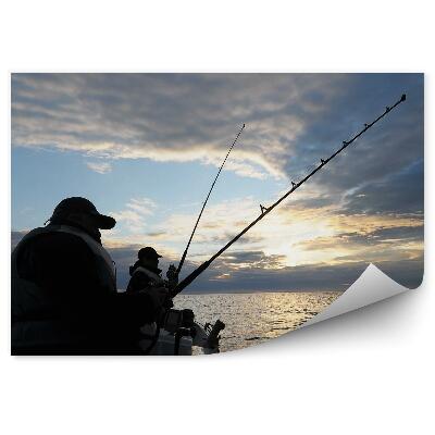 Fototapeta Rybári Vodný Čln Zamračená Obloha