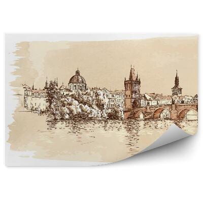 Fototapeta na stenu Panoráma Prahy Pohľad z Karlovho mosta a Vltavy