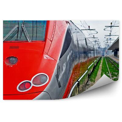 Fototapeta na stenu Bližnji posnetek železniških tirov peron potovanje prevoz