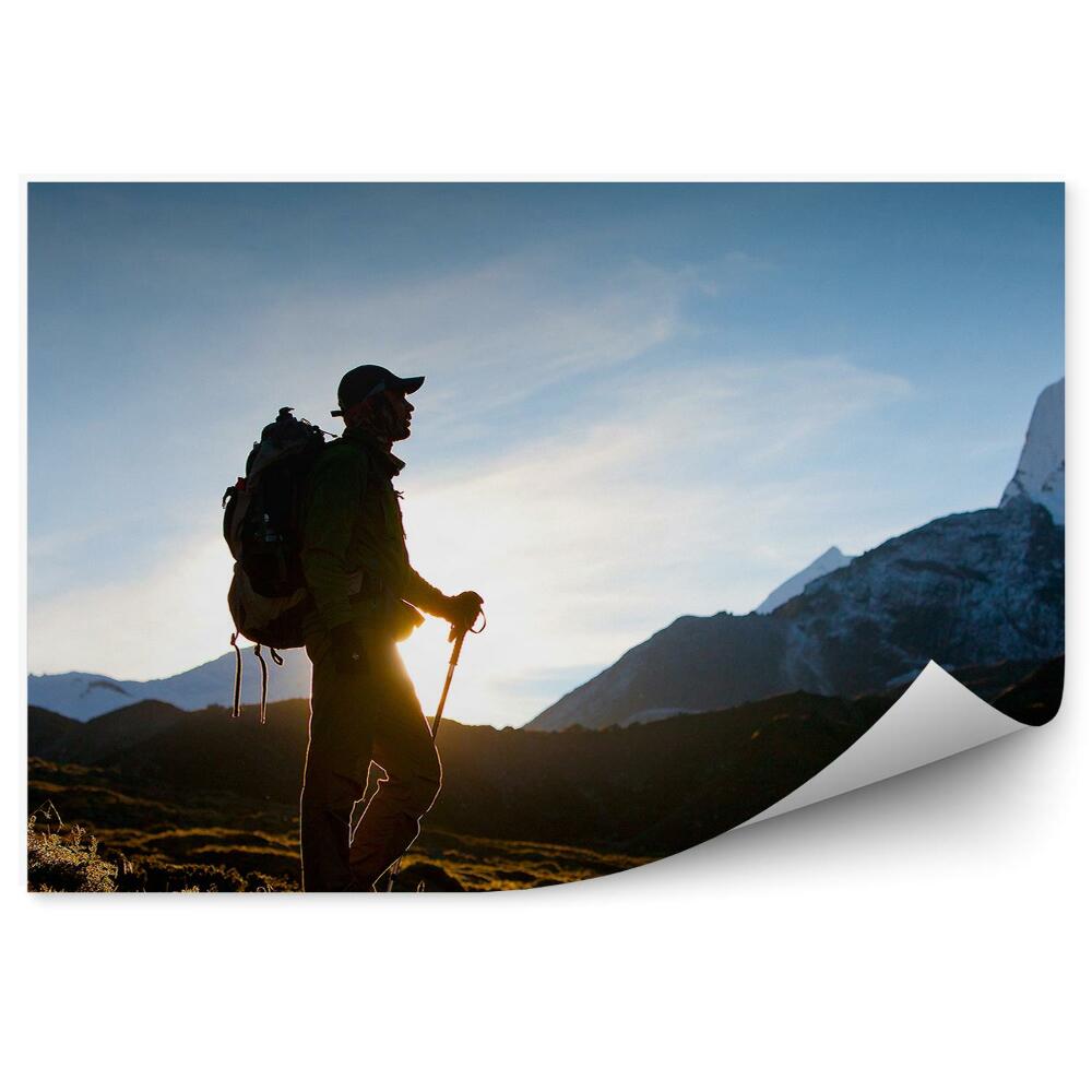 Fototapeta na stenu Turistické himalájske hory zelený západ slnka