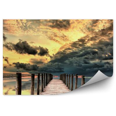 Fototapeta Mólo Jazero Obloha Mraky Západ Slnka