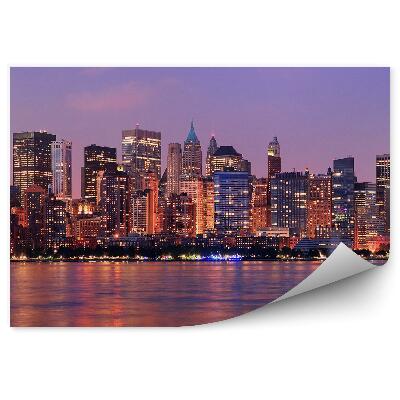 Fototapeta na stenu Manhattan mrakodrapy Hudson River nočné svetlá New York City