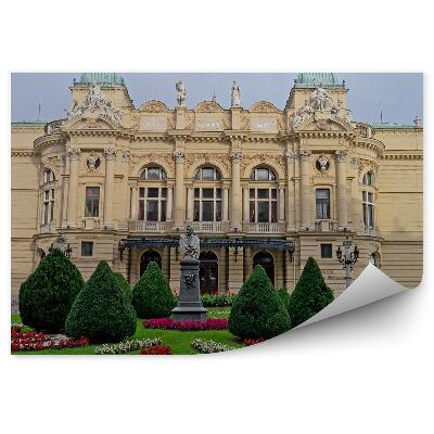 Fototapeta na stenu Słowackého divadlo Krakov cesta auto rastliny