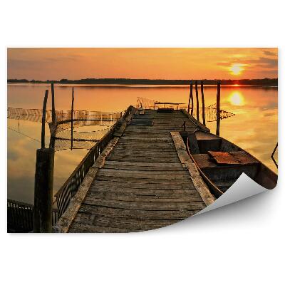 Fototapeta na stenu Lodný Most Tráva Západ Slnka