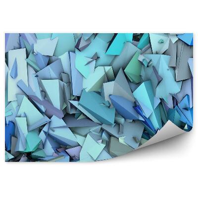 Fototapeta 3D fragmentovaný modrý a fialový vzor