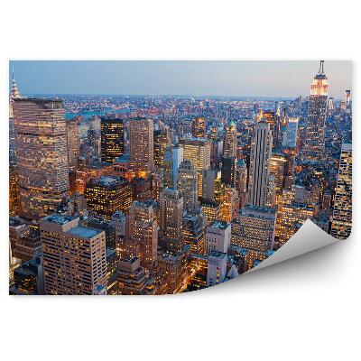 Fototapeta na stenu Pohľad Z Vtáčej Perspektívy Súmrak Svetlá Mesta