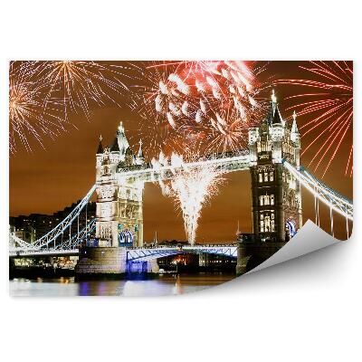 Fototapeta Ohňostroj nad Tower Bridge londýnske nočné farby svetla