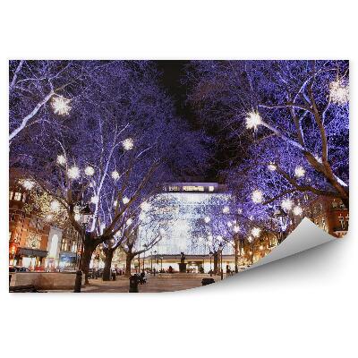 Fototapeta na stenu Budovy lavičky ulička slávnostná výzdoba