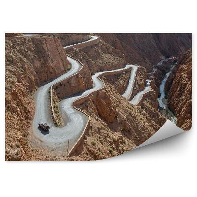 Fototapeta Gorska vijugasta cesta avto reka