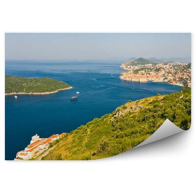 Fototapeta Staré mesto Dubrovník Chorvátsko hory more jachty zelená