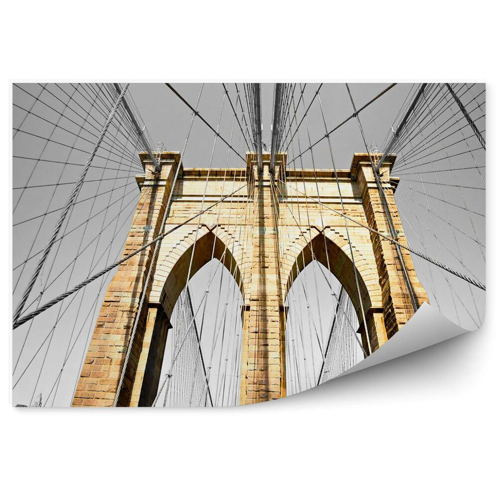 Fototapeta Brooklynský most new york detailný záber na laná