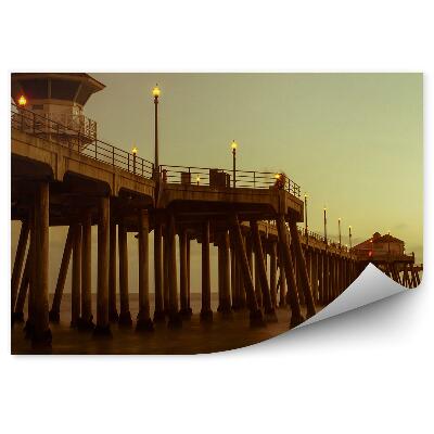 Fototapeta Betonski pomol voda sepijska svetloba