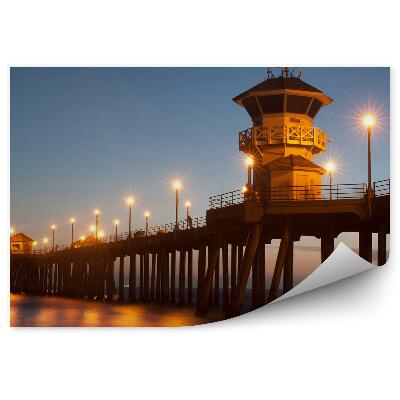 Fototapeta na stenu Obalni pomol somrak svetlobe