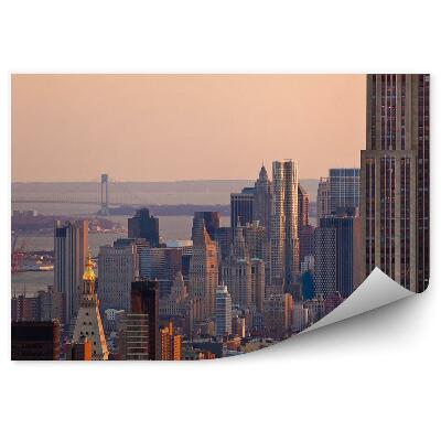Fototapeta na stenu Manhattan mrakodrapy Brooklynský most New York