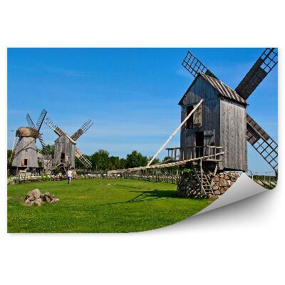 Fototapeta na stenu Stari leseni mlini na veter na vzpetini