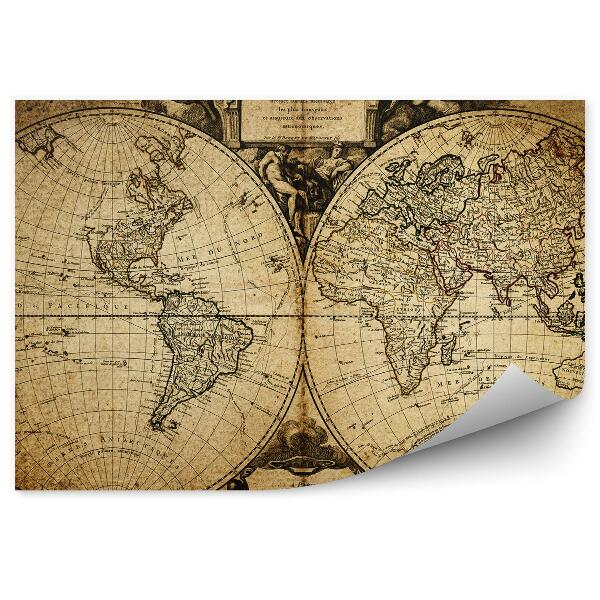 Fototapeta Stará mapa sveta 1752 retro vintage