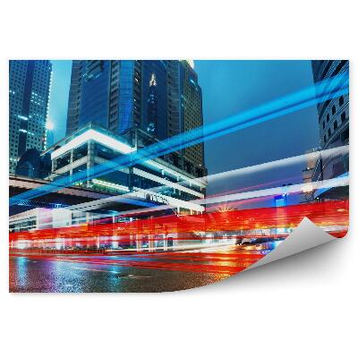 Fototapeta Svetelné Stopy Autá Doprava Ulica Mesto