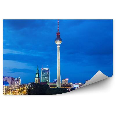 Fototapeta na stenu Pohľad na televíznu vežu Berlín svetlá noc