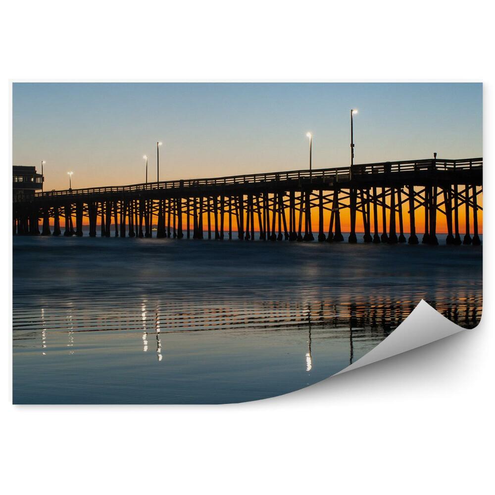 Fototapeta Mólo Oceán More Západ Slnka Lampy