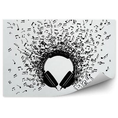 Fototapeta Abstraktné slúchadlá a notový vzor 