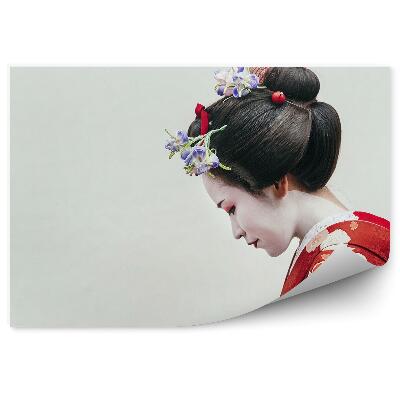 Fototapeta na stenu Žena Make-Up Kimono Biele Pozadie