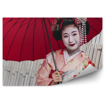 Fototapeta na stenu Mesto Japonsko Žena Gejša Kimono Dáždnik