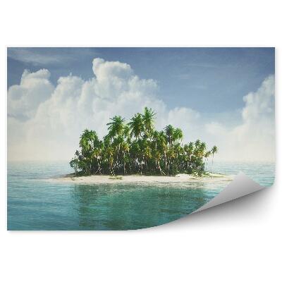 Fototapeta na stenu Tropický Ostrov Oceán Obloha Mraky Palmy