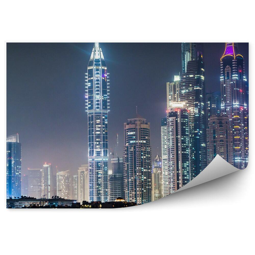 Fototapeta na stenu Mrakodrapy oceán nočné svetlá Dubaj
