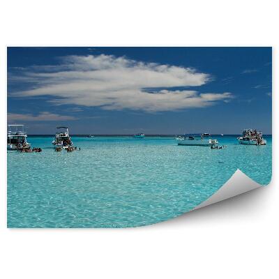 Fototapeta na stenu Lode ľudia turisti modrá voda