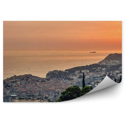 Fototapeta Staré mesto Dubrovník Chorvátsko západ slnka schody zelené pevnosť svätý jan